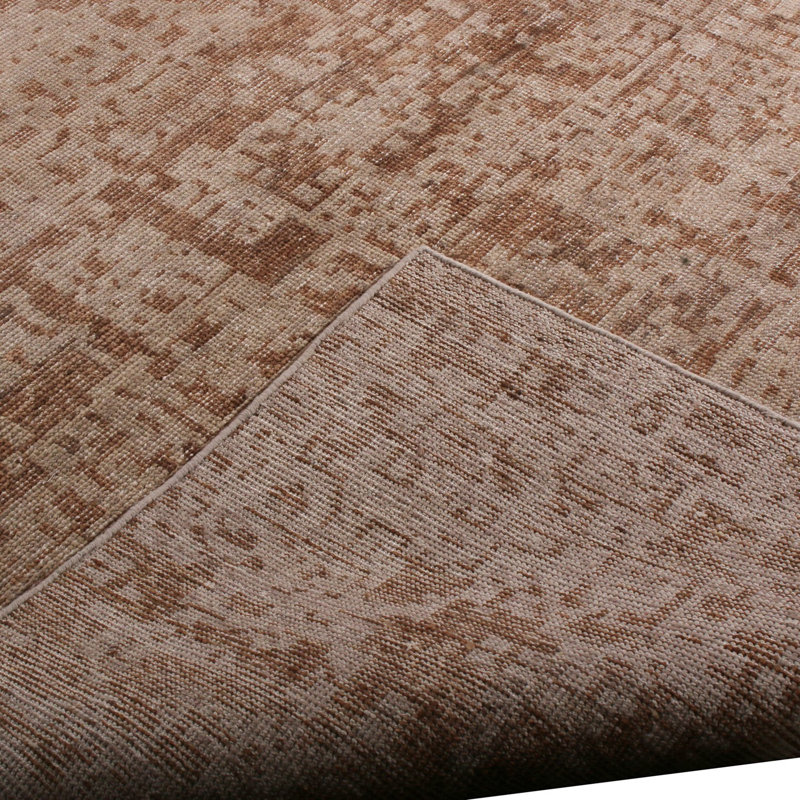 Rug & Kilim's Homage Modern Geometric Beige Brown Wool Custom Rug, Rectangle 10' x 14'
