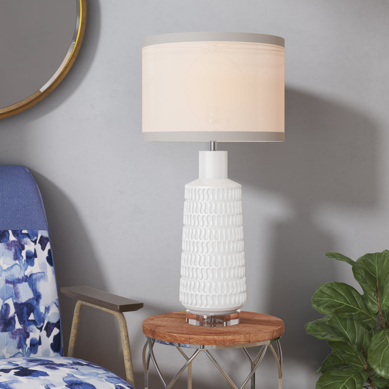 Lampe de table 35 po Fincastle, Blanc
