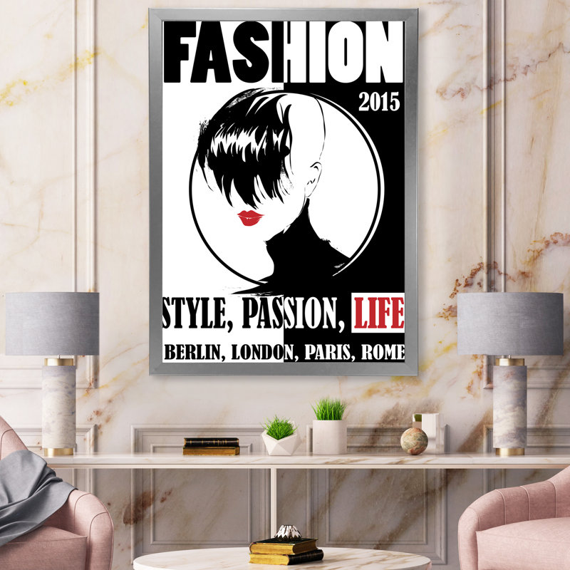 Style Passion Life Fashion Girl III - Impression sur toile, H 40 po x l 30 po x 1,5 po, Cadre photo argenté