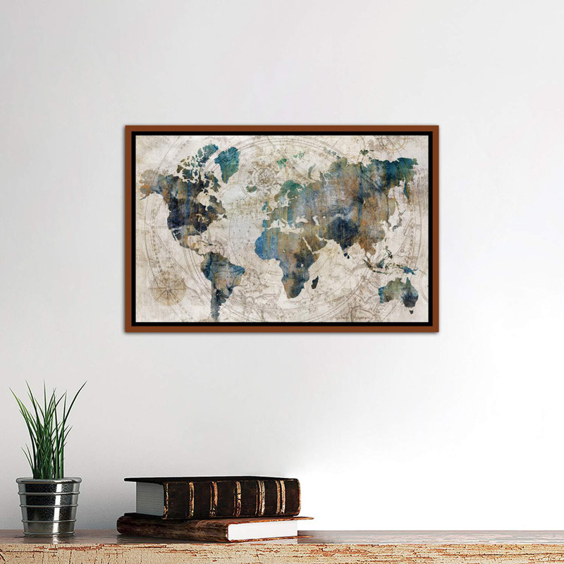 " Celestial Map " by Isabelle Z, 40" H x 60" W, Classic Brown, Picture Framed Canvas