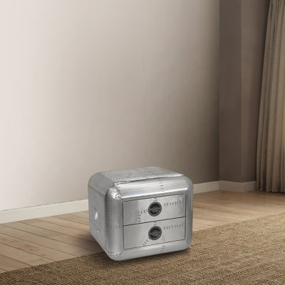 Aluminum 2-Drawer End Table