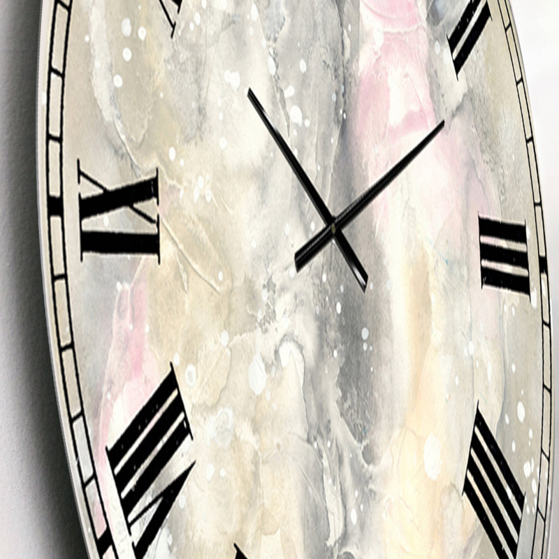 Modern Farmhouse Large Wall Clock - Watercolor Snowflakes II, Small