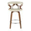 Tabourets de bar Laquietta 30 po à hauteur fixe avec pieds en bois courbé et repose-pieds rond-92170250-92170249