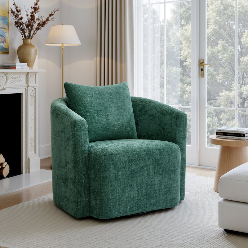 Fauteuil demi-tonneau pivotant à 360 ° Chenille, Vert