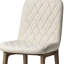 Chaise d'appoint de salle à manger rembourrée crème et brune