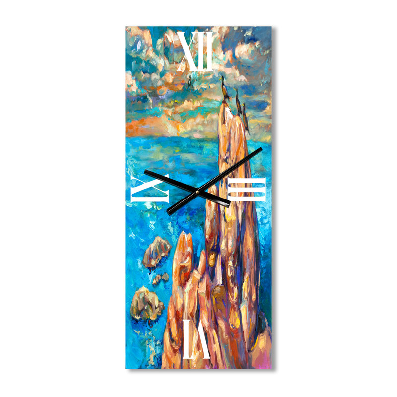 Horloge murale Cliff by the Ocean I, Grand