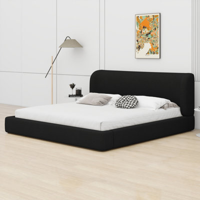 Sturdy Low Profile Upholstered Platform Bed