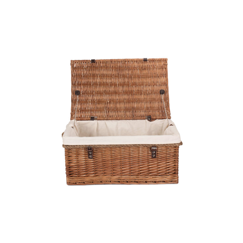 Double Steamed Rope Handled Wicker Storage Trunk