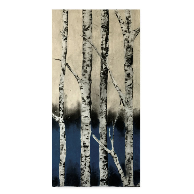 « winter bouleau », reproduction d’impression sur toile tendue, H 32 po x l 16 po x P 2 po