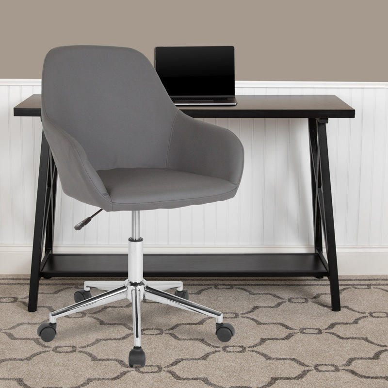 Chaise pivotante rembourrée LeatherSoft Cortana, Gris