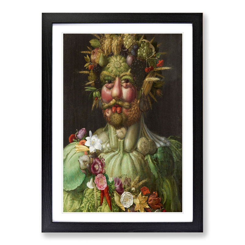 Vertumnus by Giuseppe Arcimboldo - Picture Frame Painting, Black Framed, 36cm H x 27cm W x 2cm D