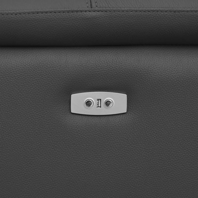 4 Seats Wall-Hugger Reclining Sofa Modern Electric Control Genuine Leather L Shaped Couch,Lounge Seat Theater Seating Furniture with USB Port, Sofa with Headrest & Footrest for Living Room,Apartment