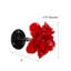 Décoration murale en verre soufflé à la main fleur, rouge, 4,75 po de diamètre