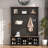 Farmhouse 4-in-1 Hall Tree With 6 Hooks, Entryway Bench With Adjustable Shelves, 16 Open Compartments And A Side Umbrella Rack-1264172472