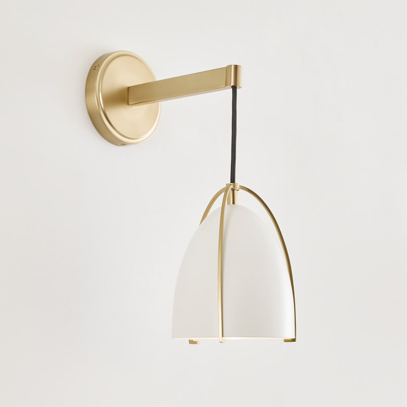 Norman 1 - Light Bath Sconce, Satin Brass, Steel Matte White, No