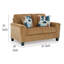 Causeuse Erin, 2 coussins décoratifs, polyester 61 pouces-109265534