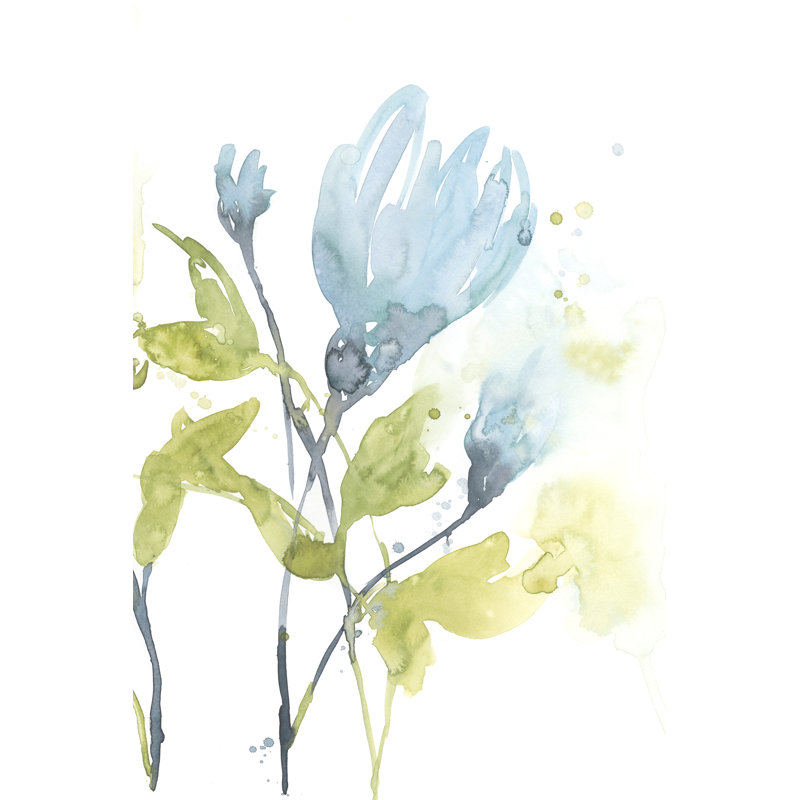 Cerulean Splash II by Jennifer Goldberger - Painting, Wrapped Canvas, 91cm H x 61cm W