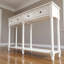 Table de canapé rétro avec tiroirs de rangement - mobilier d'entrée rustique, pieds fuselés, design élégant-1040389868