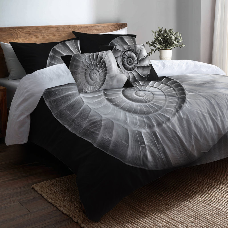 Ensemble de literie 5 pièces Nautilus, Housse de couette simple et deux taies décorative
