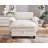 51" Oversize Chaise Lounge Chair with Ottoman and Storage  Upholstered Soft Chenille Beige
