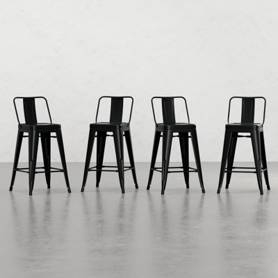 Contemporary 24" Metal Counter High Stool (Set of 4)