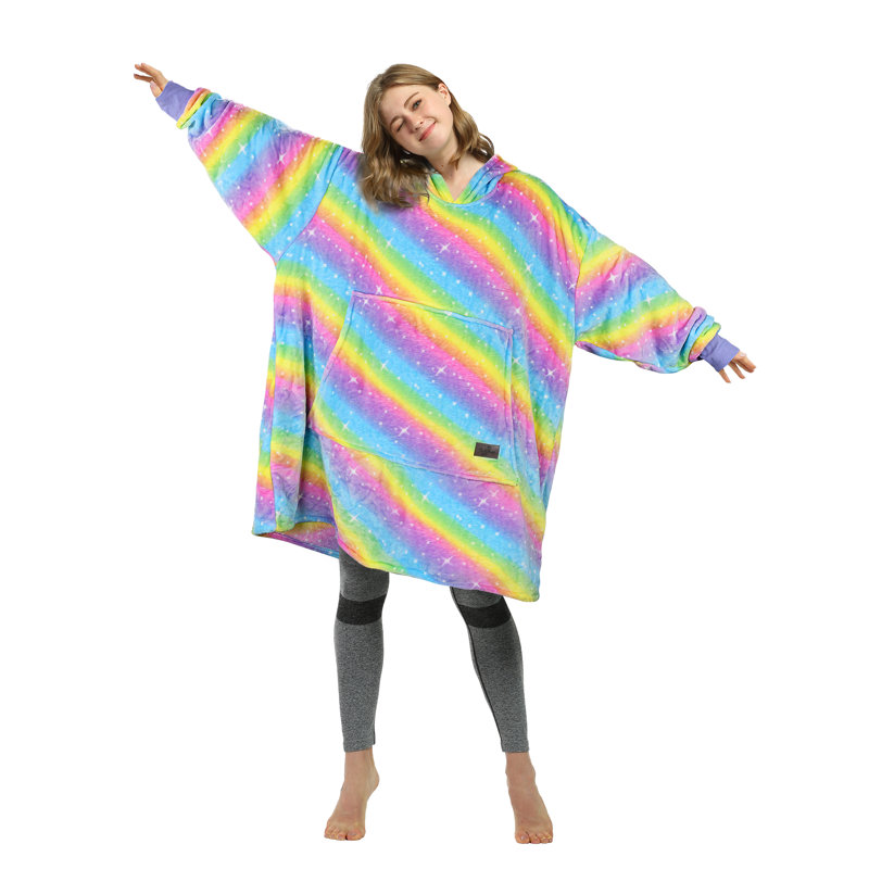 Surdimensionné avec couverture à capuche et molleton, Barbe à papa, Ombre