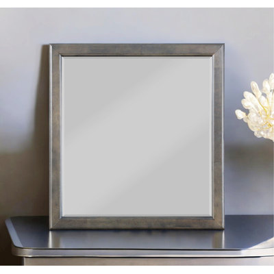 Transitional Mirror, Wooden Frame Mirror For Bedroom