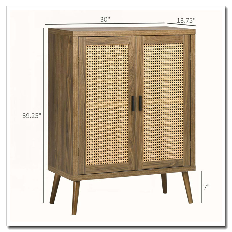 Buffet avec portes en rotin