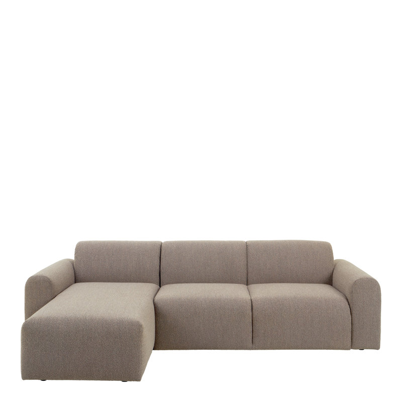 2 Seater Sofa & Chaise, Beige, Left Hand Facing