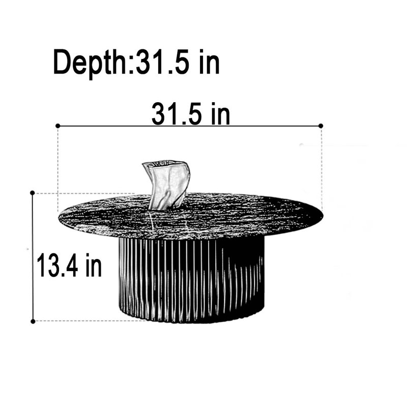Darrian, 13.4" H x 31.5" L x 31.5" W