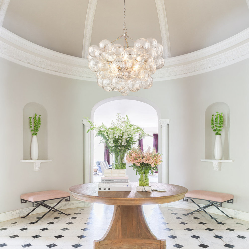 8 - Light Dimmable Chandelier, Nickel