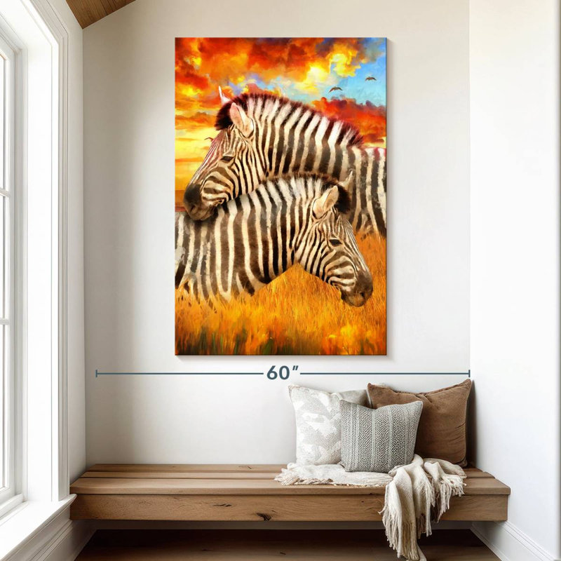 Brampt Snuggling Zebras, 51" H x 34" W