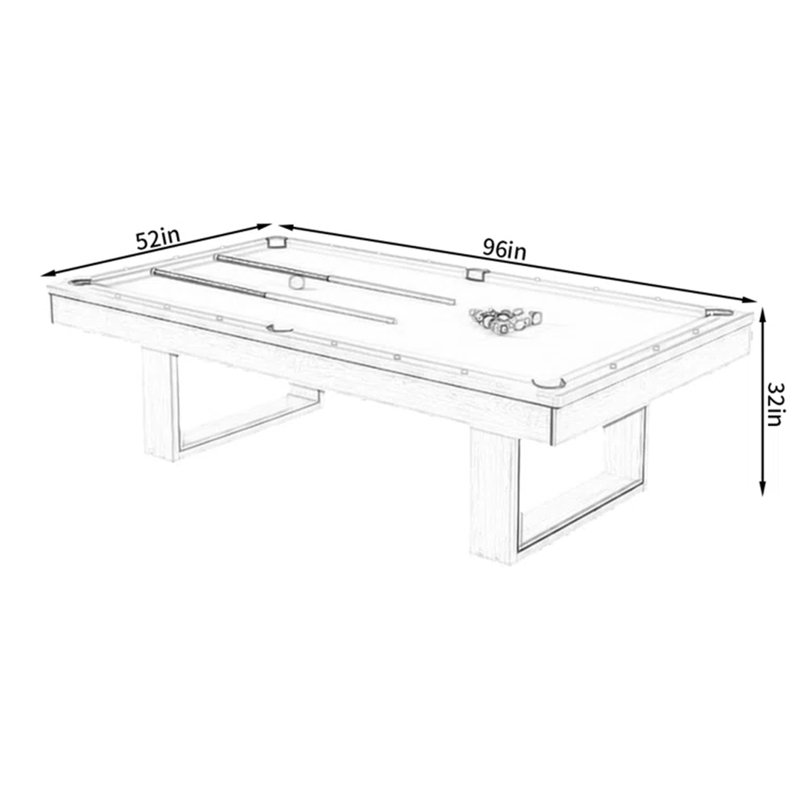 3-In-1 Pool Table IQOWEL Multi Game Pool Table, 32" H x 96" L x 52" D, Green