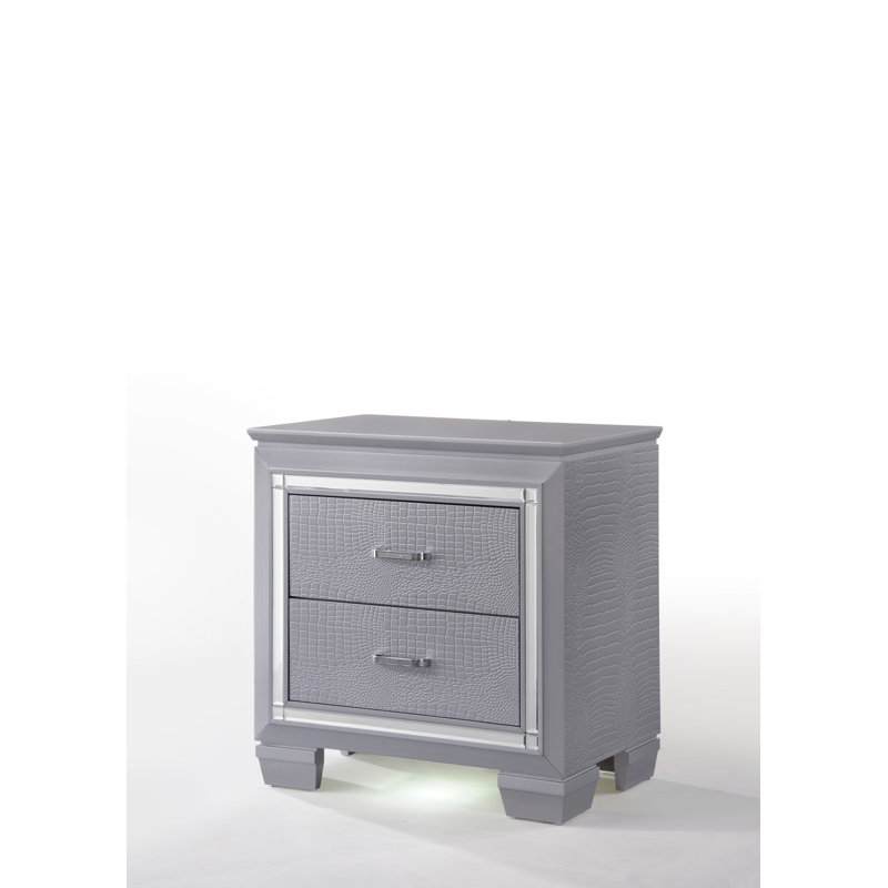 1 lumière moderne à 2 tiroirs à 1 tiroir avec accents de miroir biseauté et quincaillerie de finition chromée