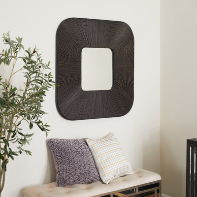 Abdulazim Solid Wood Square Wall Mirror