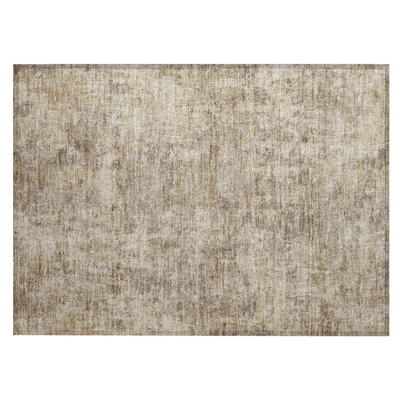 Machine Washable Indoor/Outdoor Xhevrie Taupe Rug, Rectangle 1'8" x 2'6"