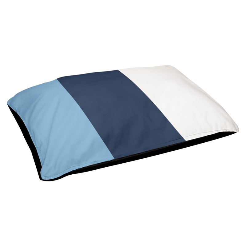 Coussin d'extérieur pour chien Florida Tribe, Très grand (l 50 po x P 40 po x H 7 po), Bleu bébé / bleu marine / blanc