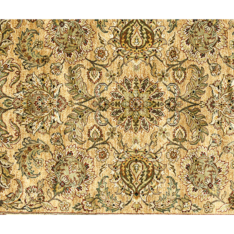 Hand Knotted Wool Area Rug in Gold