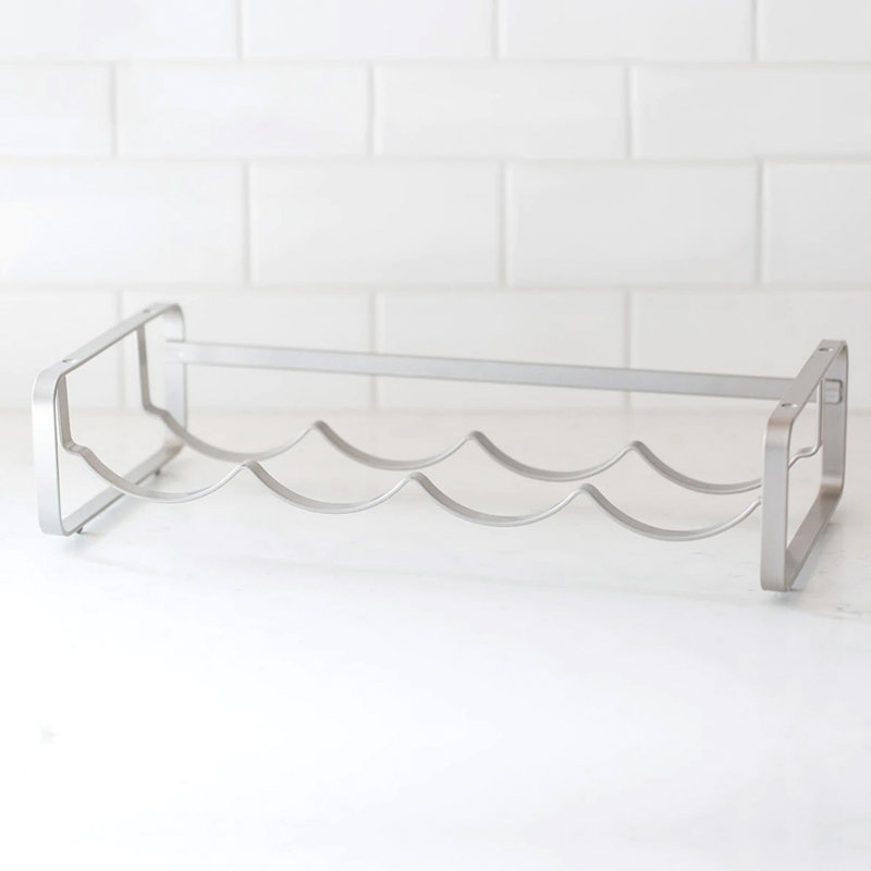 4 Bottle Tabletop Wine Bottle Rack in Silver