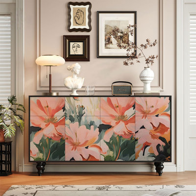 Armoire d'entrée de style français à motif floral rétro