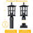 2-Pack Outdoor Post Lights, Anti-Rust Farmhouse Lamp Post Light Fixtures, 15" Exterior Post Lamp With Clear Tempered Glass, Hardwired 120V Outside Lantern For Garden Driveway & Yard