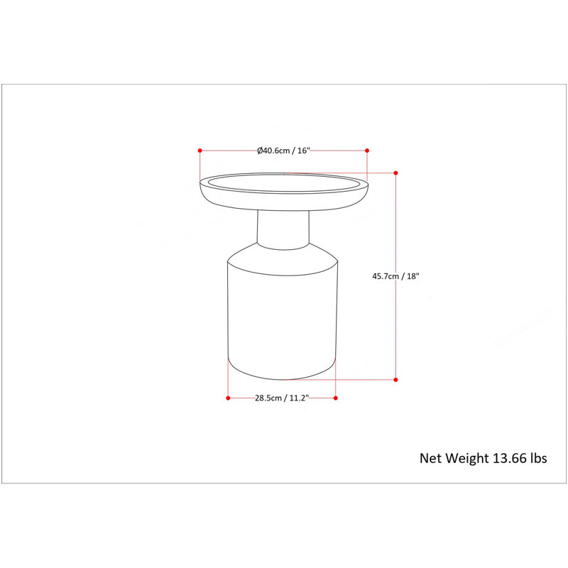 Table d'appoint Haynes Mango, Blanc