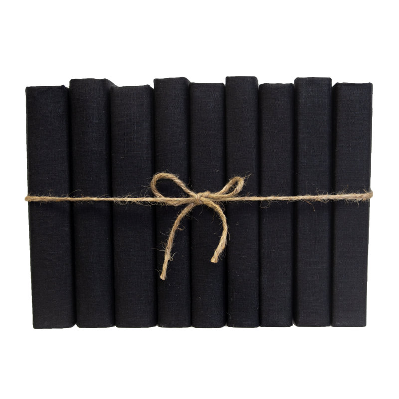 Livres décoratifs - Ensemble de livres en lin onyx - 1 pied de livres noirs