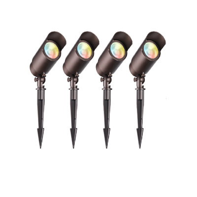 5cct 7w Led Outdoor Landscape Spotlight, Adjustable Beam Angle, 12-24v Ac/dc Low Voltage, Aluminum, Ip65 Waterproof, Cri90, Etl, Oil Rubbed Bronze