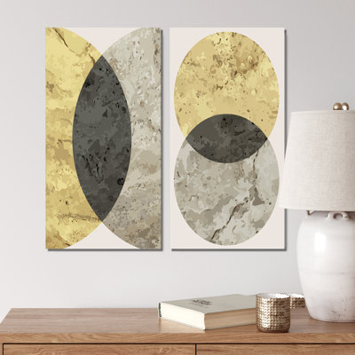 «Late 20S Geometric Primitive Aesthetic V», ensemble de 2 peintures