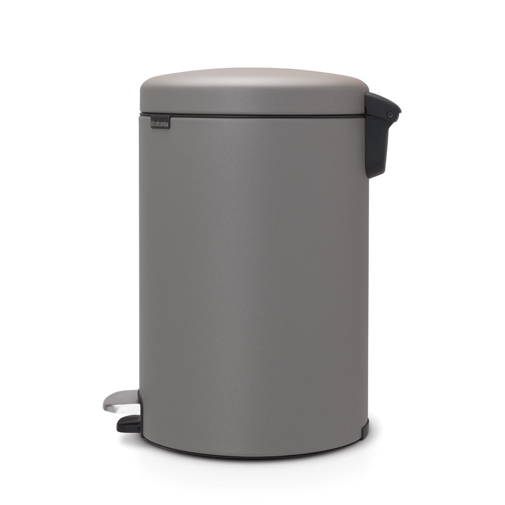 Brabantia Newicon 5.3gal Step-On Can, Mineral Concrete Gray