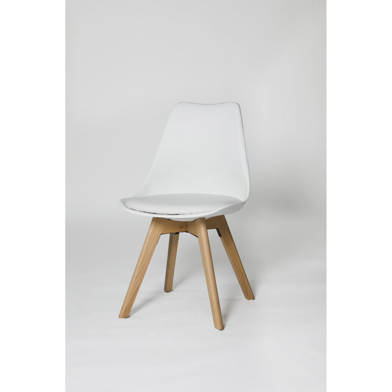 Mira 43cm H Polyester Blend Upholstered Dining Chair, White