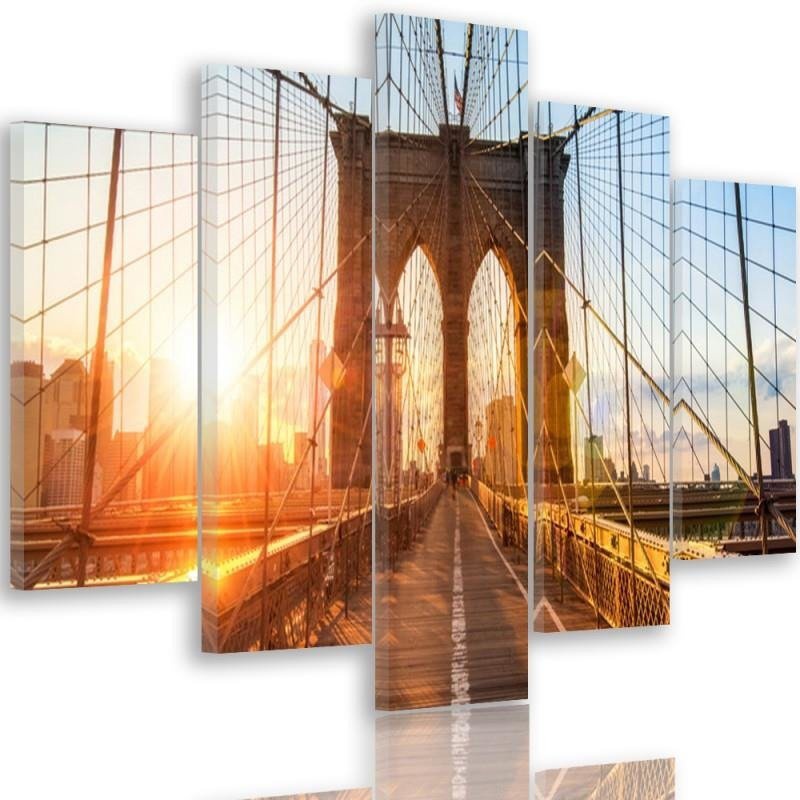 Brooklyn - 5 Piece No Frame Set on Canvas