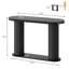 Console cannelée, table d'entrée ovale avec tablette inférieure pour le vestibule du couloir du salon, assemblage facile, noir-123796951