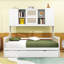 Lit de jour en bois avec couchette et tablettes de rangement-1413937637-1413937635